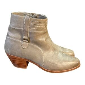 Dingo Western Side Zip Taupe Cowgirl Bootie’s Women’s Size 8.5